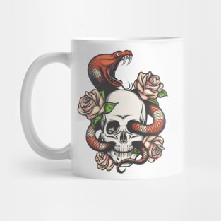 Skull with Snake and roses Mug